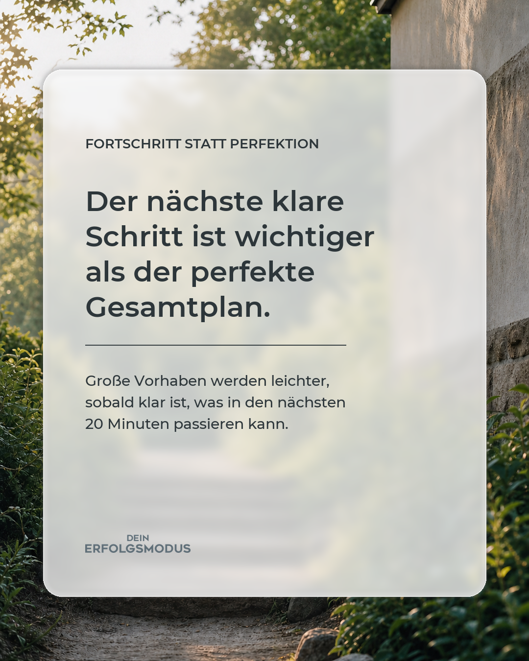 Produktivitäts-Impuls: Der nächste klare Schritt ist wichtiger als der perfekte Gesamtplan.