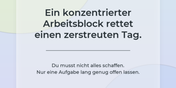 Gradient-Post über einen konzentrierten Arbeitsblock für Selbstständige