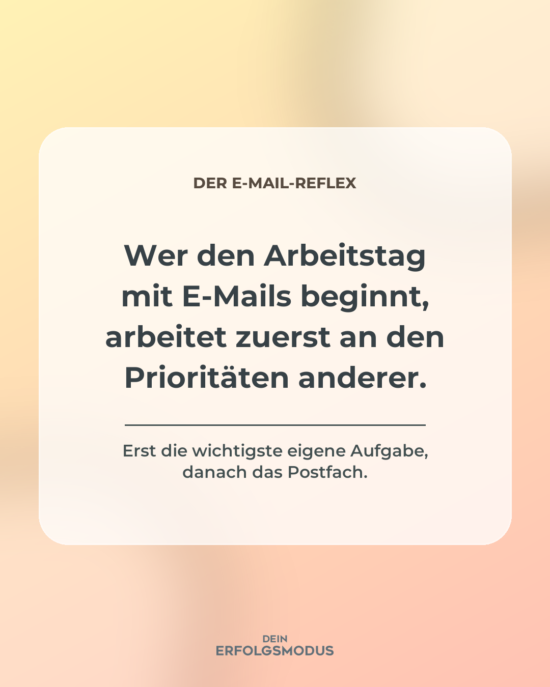 Morgens zuerst E-Mails? Warum das deinen Fokus kostet