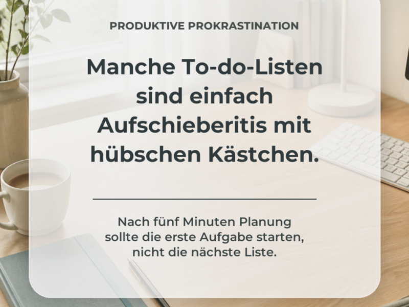 Produktive Prokrastination: Wann Planung zur Ausrede wird