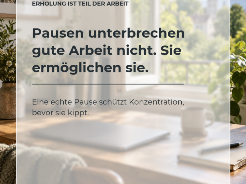 Pausen unterbrechen gute Arbeit nicht, sie ermöglichen sie