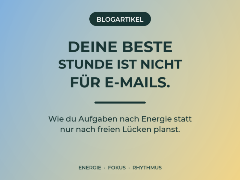 Leistungskurve im Tagesverlauf: Aufgaben nach Energie planen